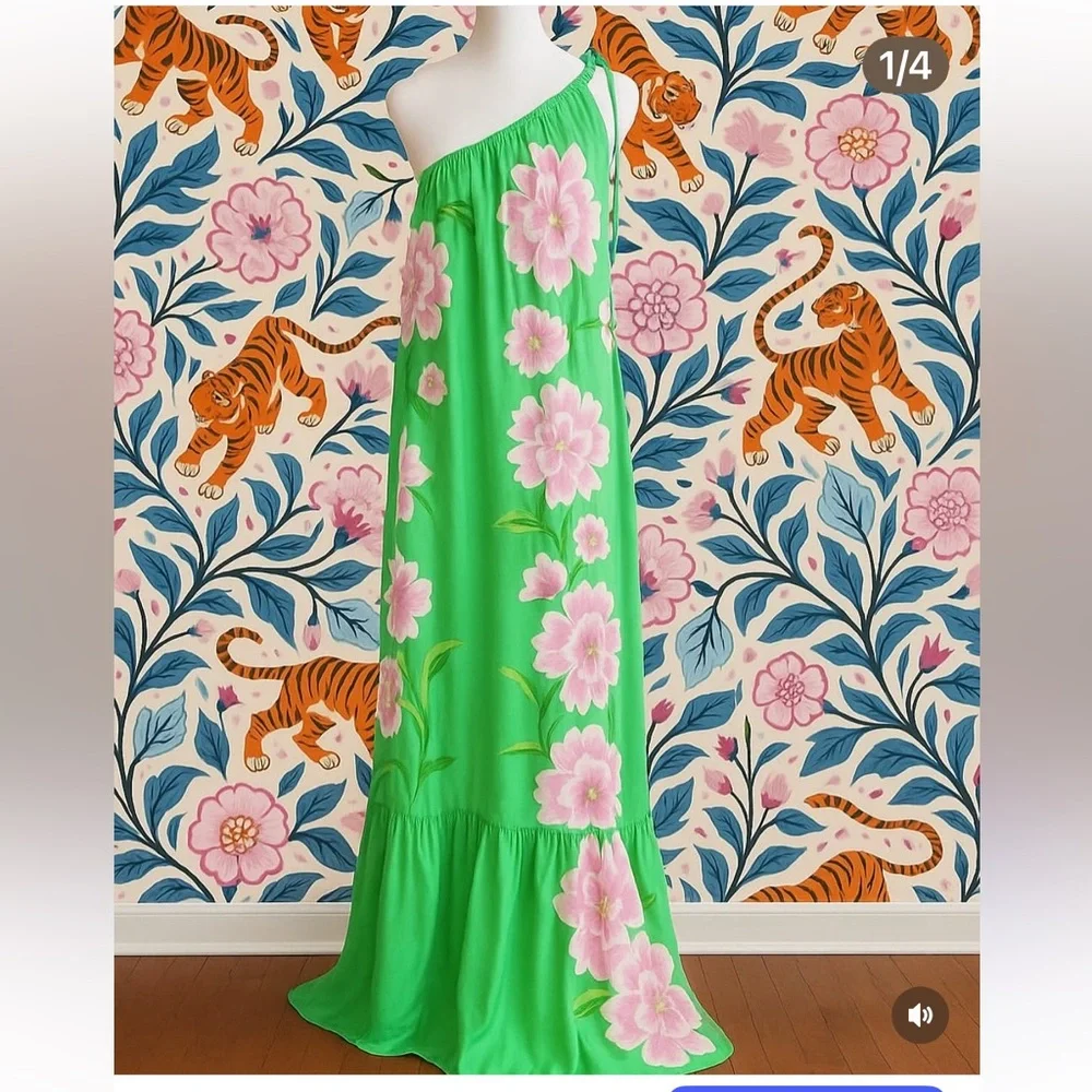 Farm Rio one shoulder  Maxi Dress - Picture 2 of 4